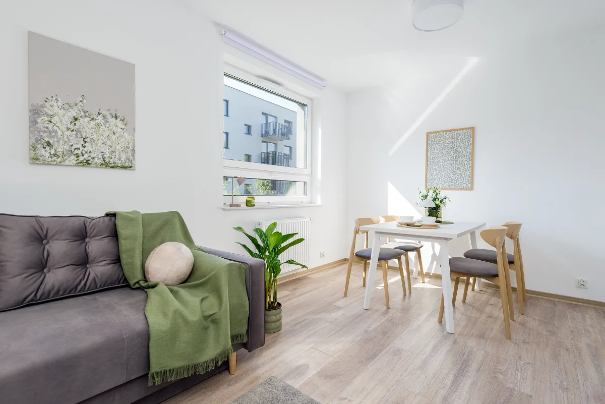 Realizacja — salon z jadalnią, sesja zdjęciowa